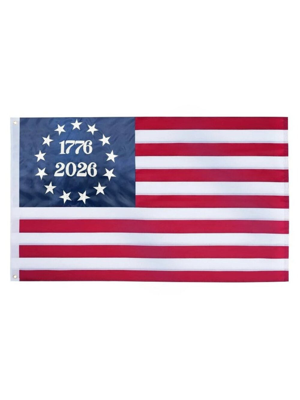 USA 250th Anniversary Flag 3x5 Ft Embroidered 1776-2026 Betsy Ross 13 Stars